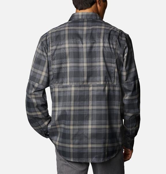 Columbia Silver Ridge Lite Plaid Shirts Black For Men's NZ59381 New Zealand